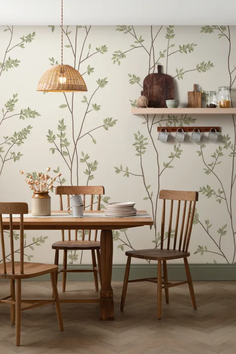 Green Botanical Classic Pattern Wallpaper Mural