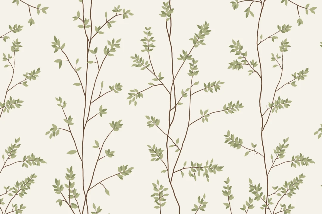 Green Botanical Classic Pattern Wallpaper Mural