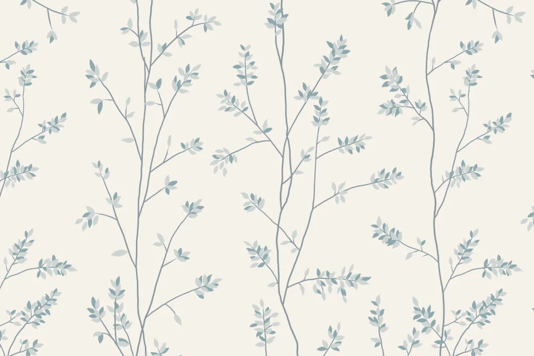 Murale cu model elegant de frunze botanice albastre