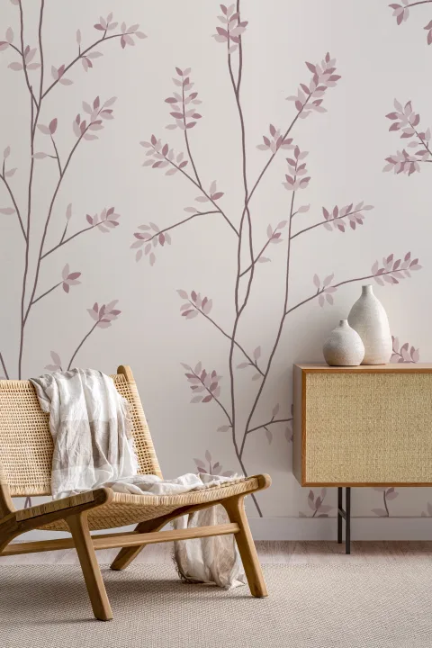 Fototapeta Soft Pink Botanical Charm do spokojnych wnętrz
