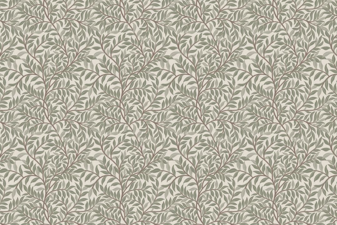 Green Classic Botanical Leaf Pattern Wallpaper Mural