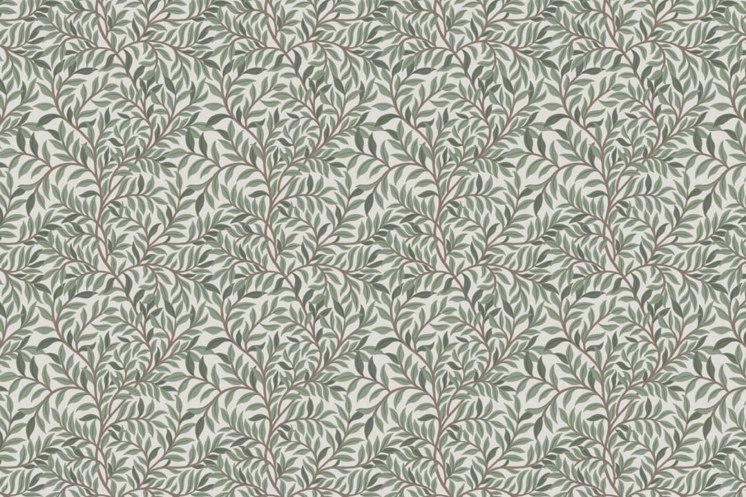 Sage Botanical Leaf Pattern Green Wallpaper Mural