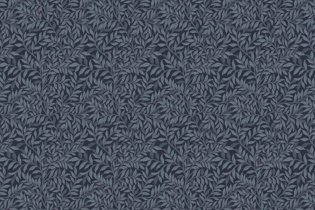 Papier peint panoramique à motif de feuilles Botanical Elegance bleu marine