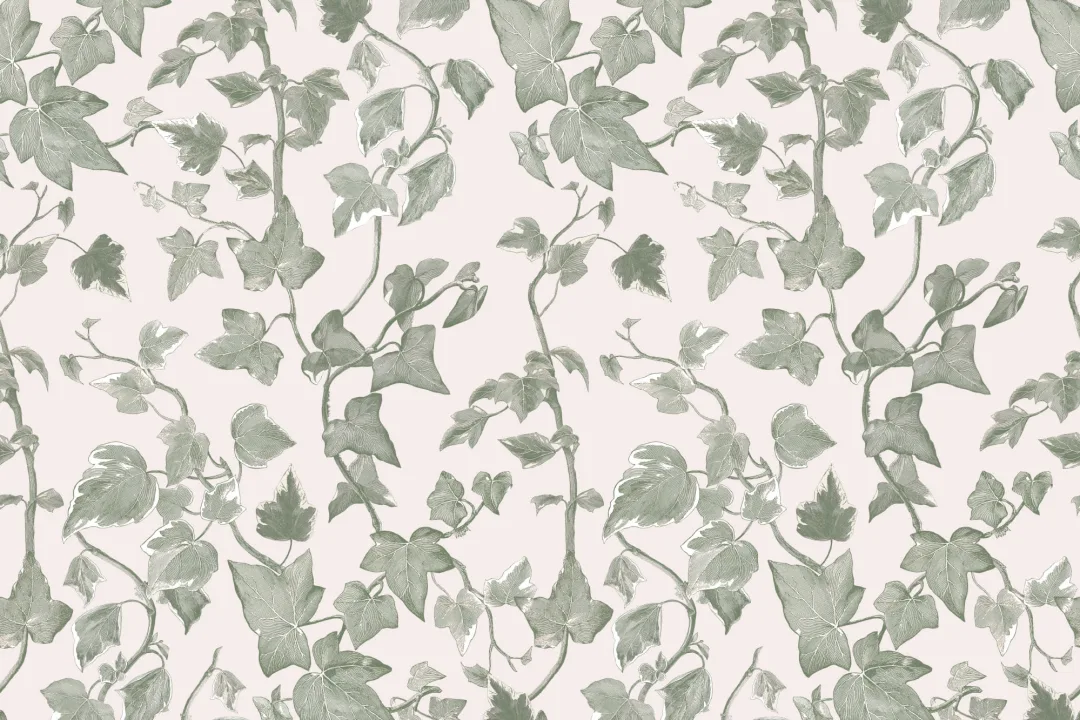 White Heritage Ivy Wallpaper