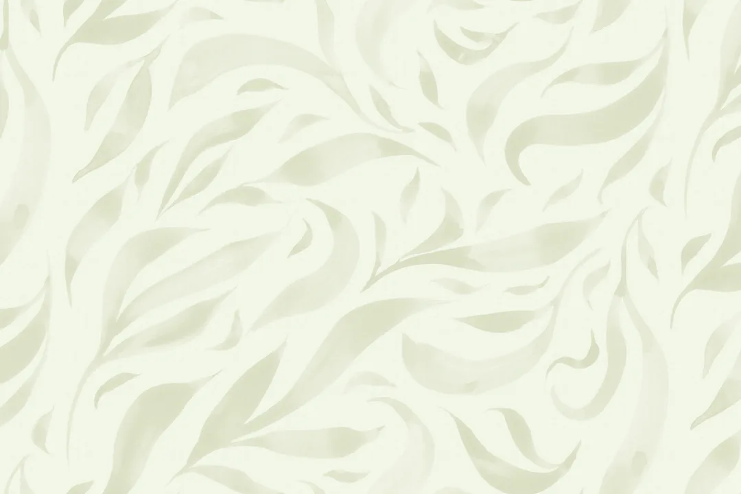 Papel pintado Verde Acuarela Hojas Flotantes