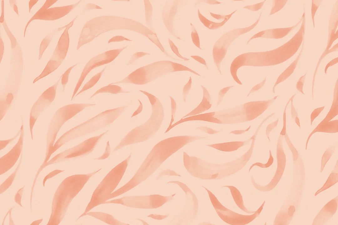 Pink Watercolor Floating Leaves Mural