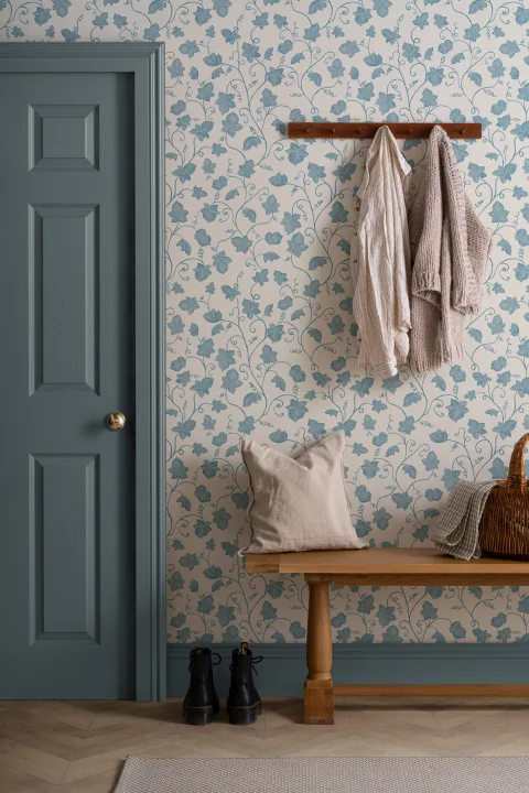 Papel pintado de Hiedra linda azul
