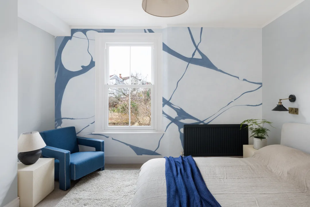 Pentru albastru Marbled Wallpaper Mural