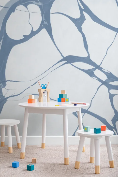 Pour Blue Marbled Wallpaper Mural