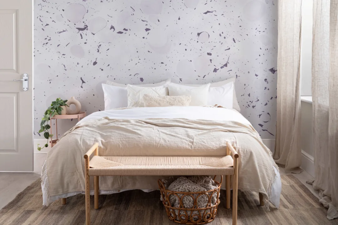 Mural Papel Pintado Efecto Llovizna Ultravioleta de Mármol