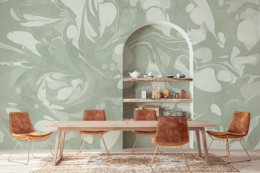 Swish Sage Marmored Fototapet