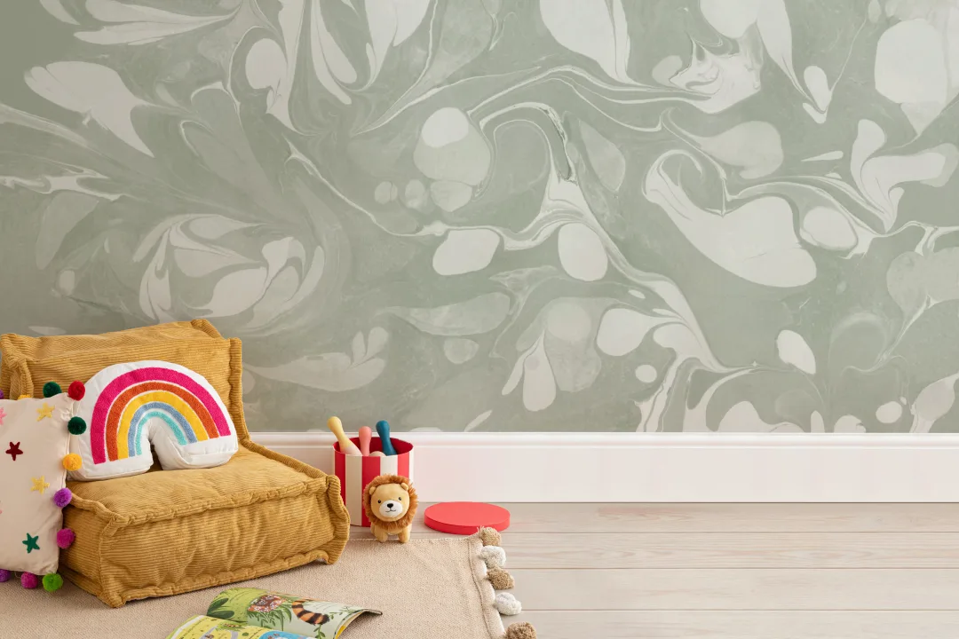 Swish Sage Marbled Wallpaper Mural
