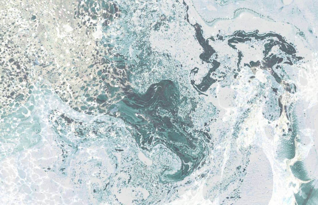 Teal, Blue & White Marble Wallpaper Mural