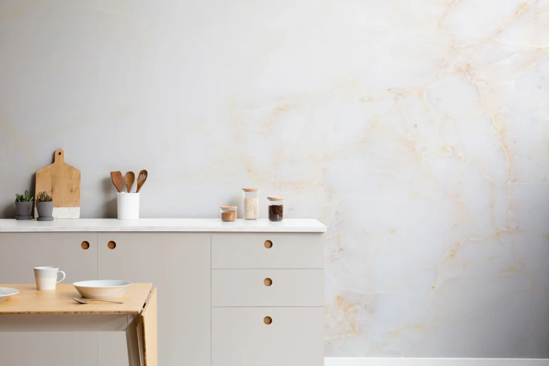 White & Gold Marble Wallpaper Mural