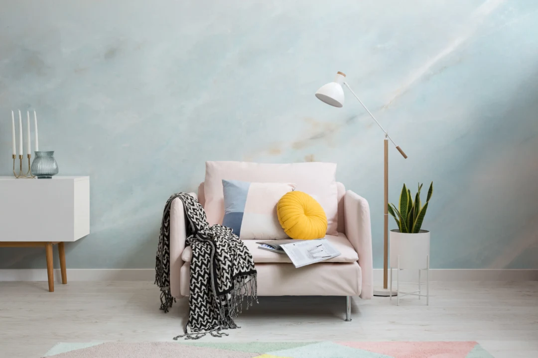 Soft Blue Marble Wallpaper Mural