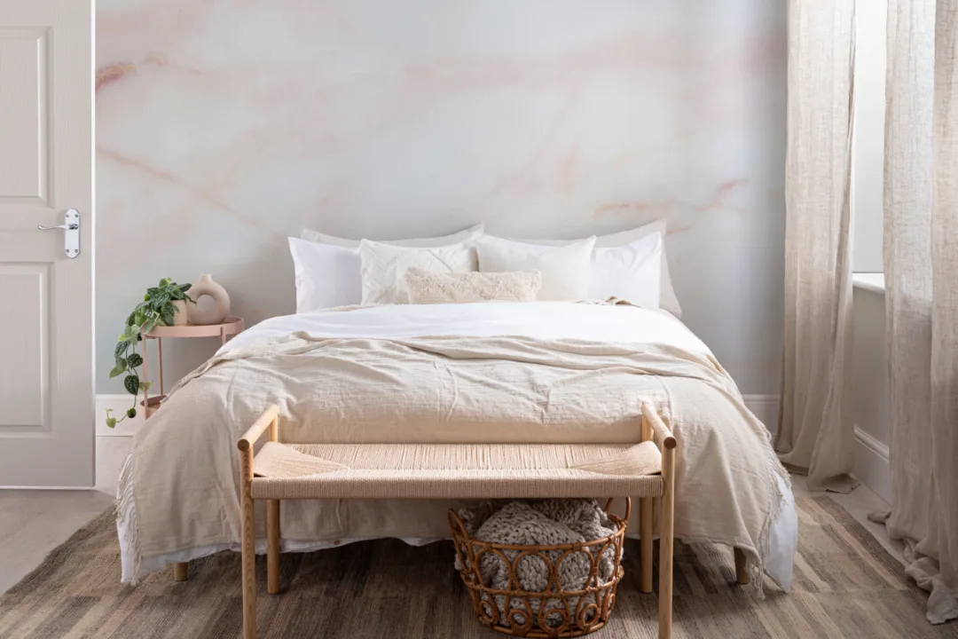 Cracked Coral Marble Effect Wallpaper Mural