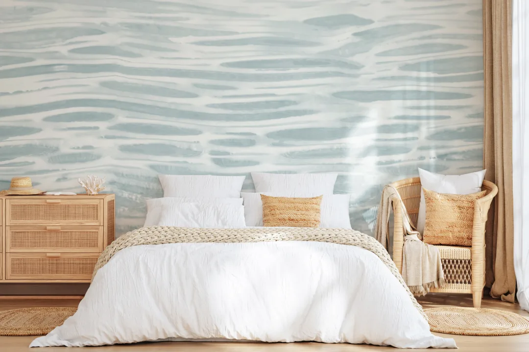Ocean albastru valuri efect Wallpaper Mural