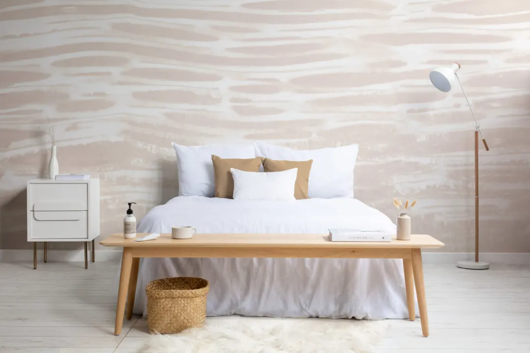 Pink Ocean Waves Effect Wallpaper Mural