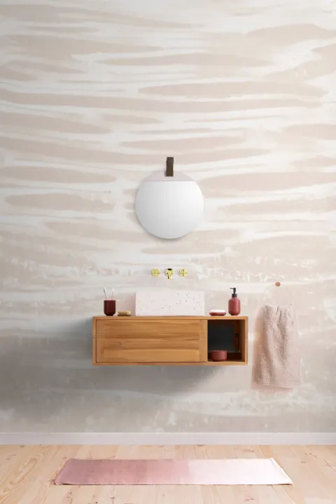 Papel Pintado Rosa Palo Efecto Olas del Mar
