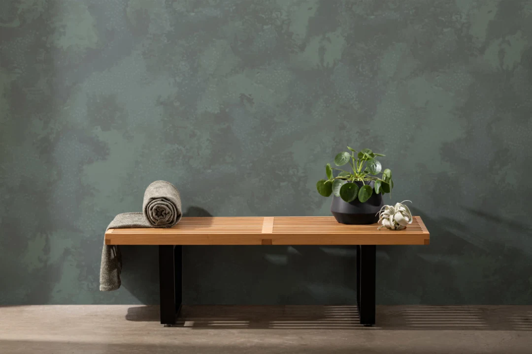 Papel Pintado Verde Oscuro Efecto Musgo