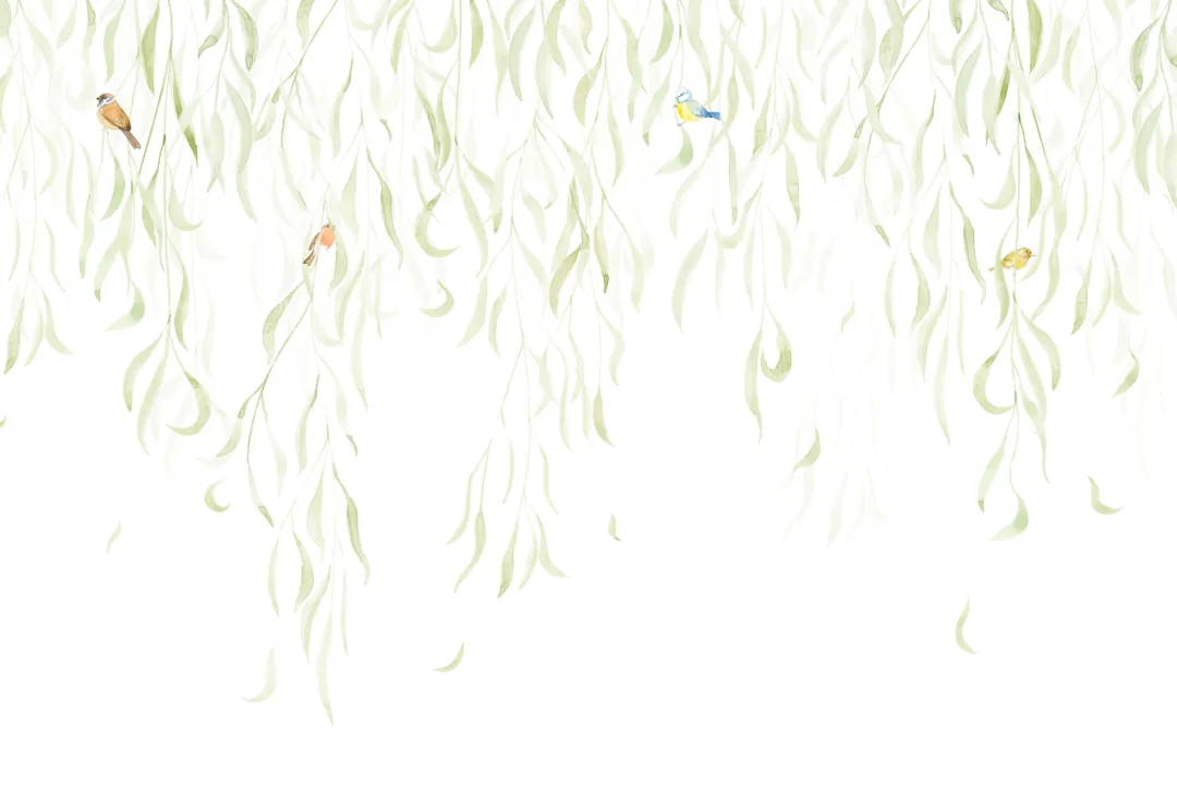 Trailing Foliage & British Birds Wallpaper Mural