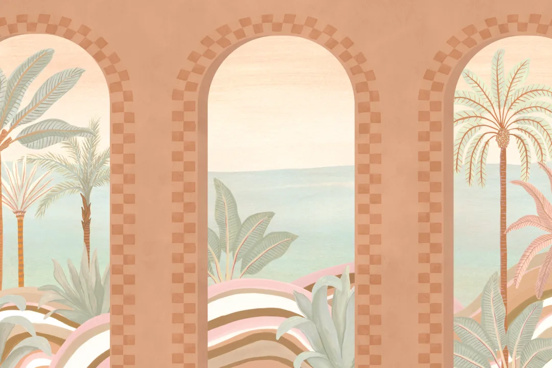 Mediterranean Arch Scenic Mural