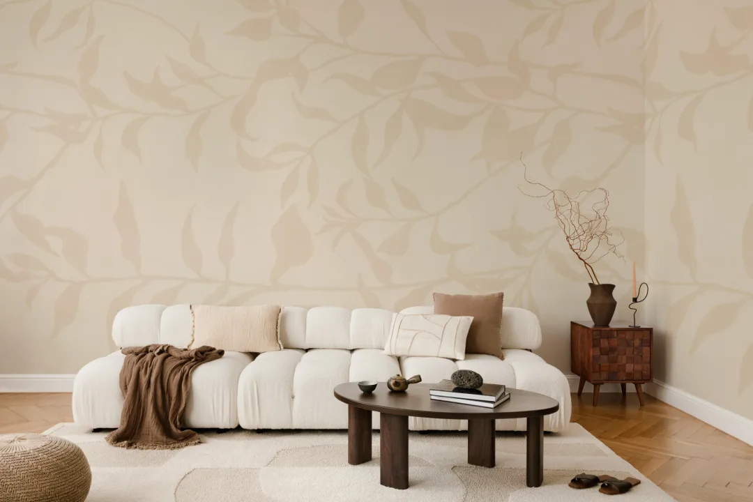 Yellow Olive Tree Branch Mural