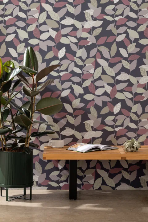 Papier Peint Plantes Grimpantes Botaniques Sombres