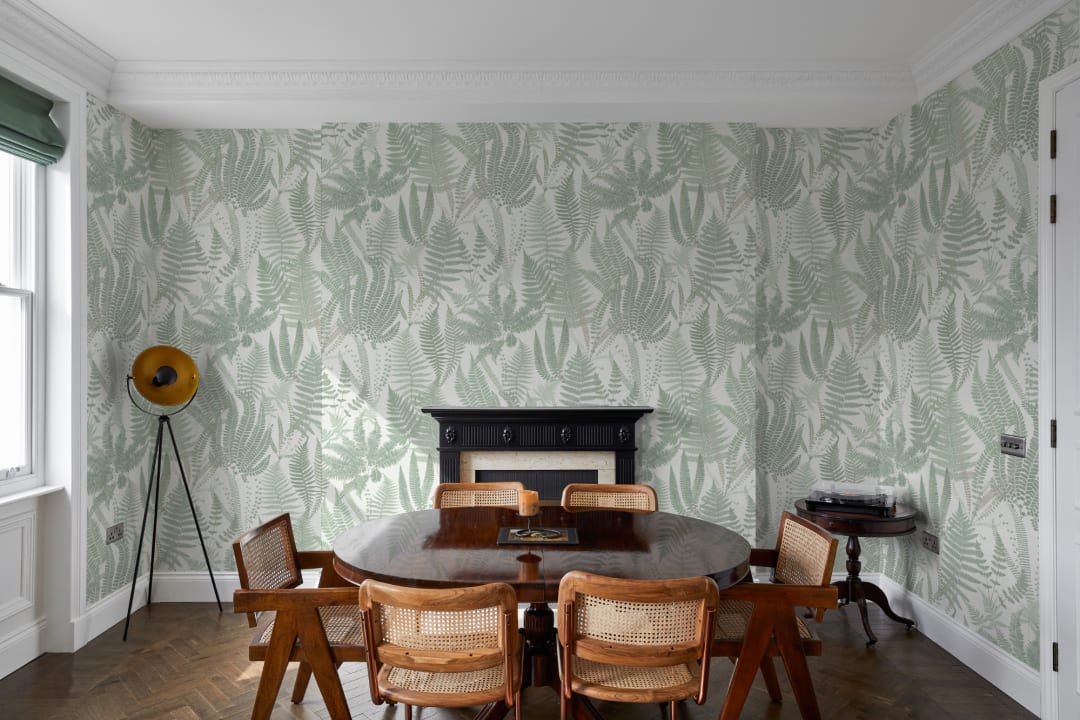 Grønn Vintage Fern Leaf Illustrasjoner tapet