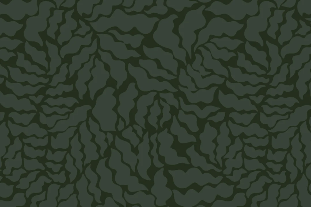 Papier Peint Botanique à Motif de Feuilles de Fougère en Vert Foncé au Style Abstrait