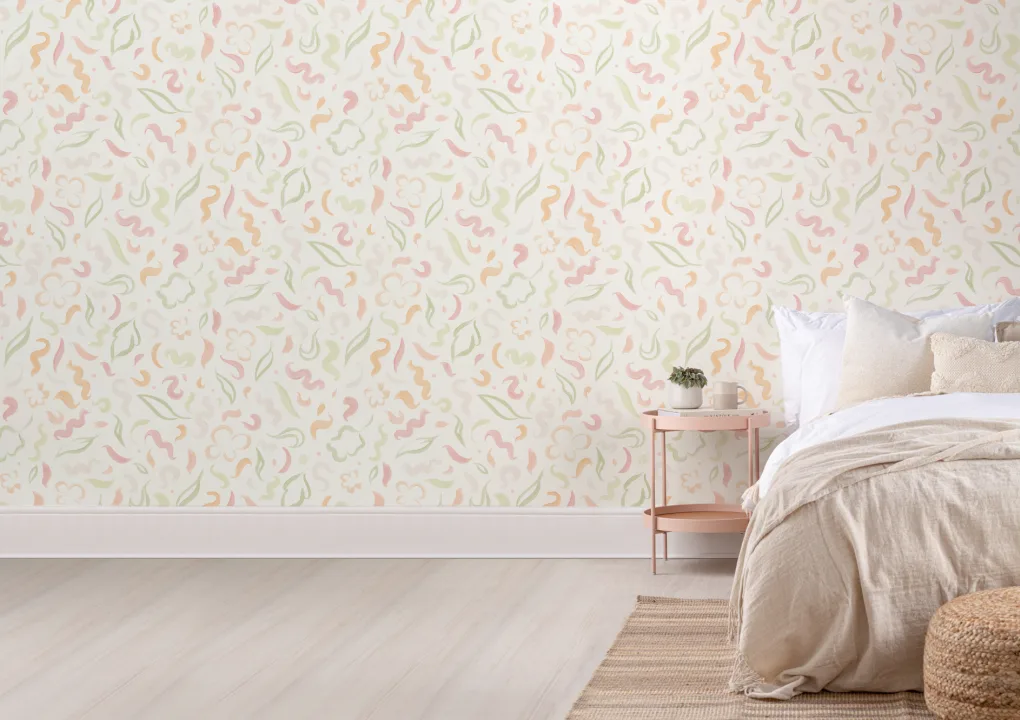 Roz Abstract Foliage frunze tapet