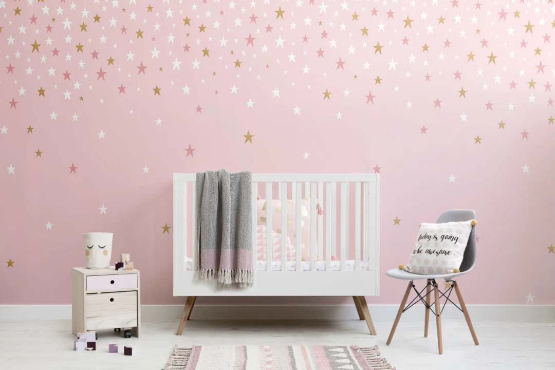 Falling Pink Stars Fototapet