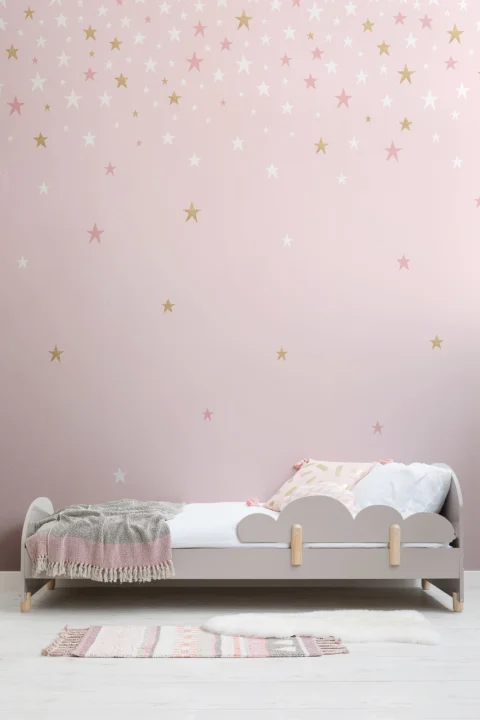 Falling Pink Stars Wallpaper Mural