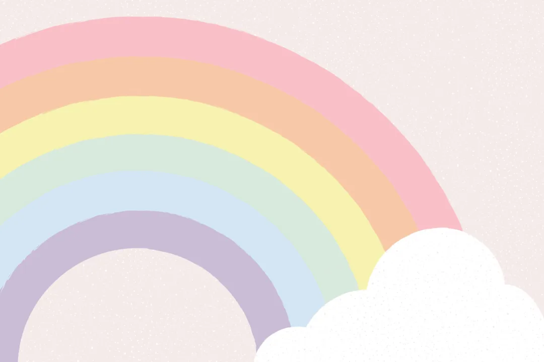 Kids Pastel Rainbow Mural Wallpaper