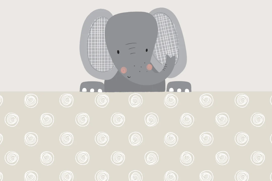 Peek-a-Boo Ellie Elephant Wallpaper Mural
