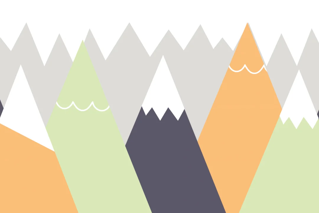 Kids Orange & Lime Mountain Top Wallpaper Mural