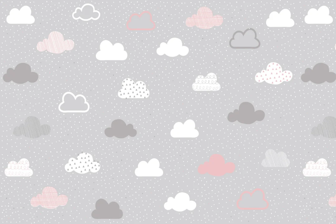 Mural Papel Pintado Nubes Rosas y Grises