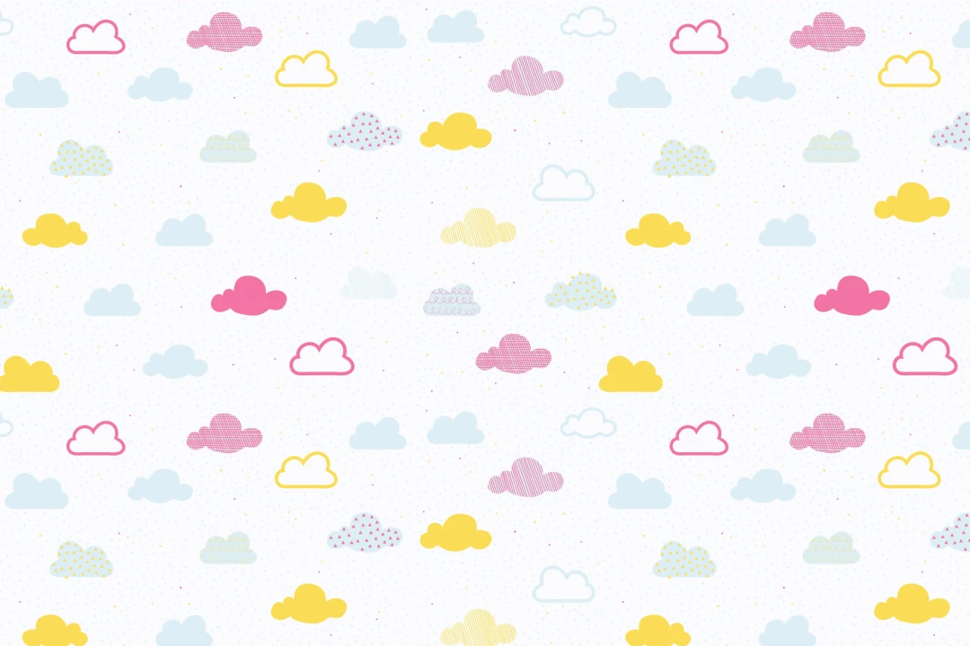 Mural Papel Pintado Estampado de Nubes en Tonos Pastel Brillantes