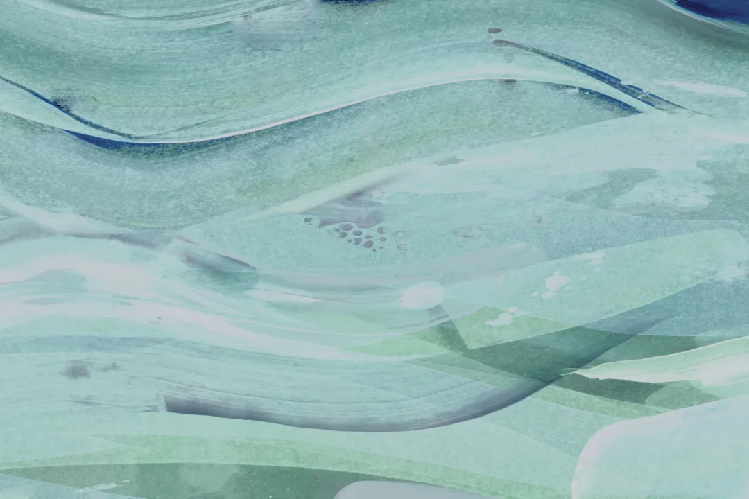 Blue Green Abstract Ocean Painting Wallpaper Mural