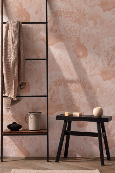 Peach Vintage Illustrasjoner Marine Life Bakgrunn