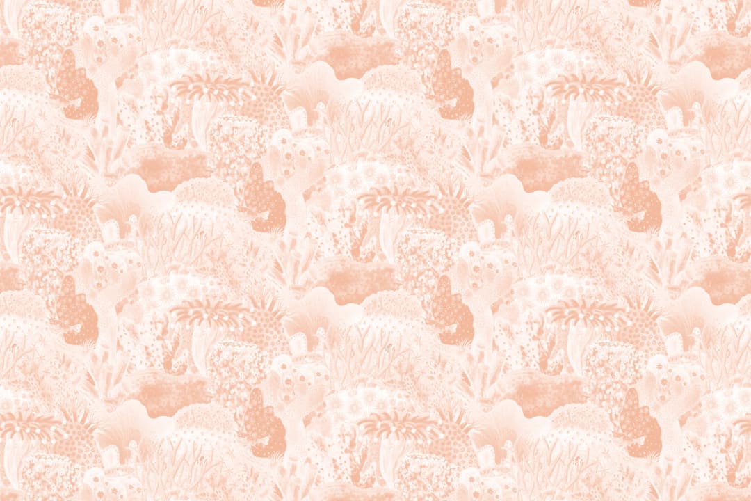 Peach Vintage Illustrasjoner Marine Life Bakgrunn