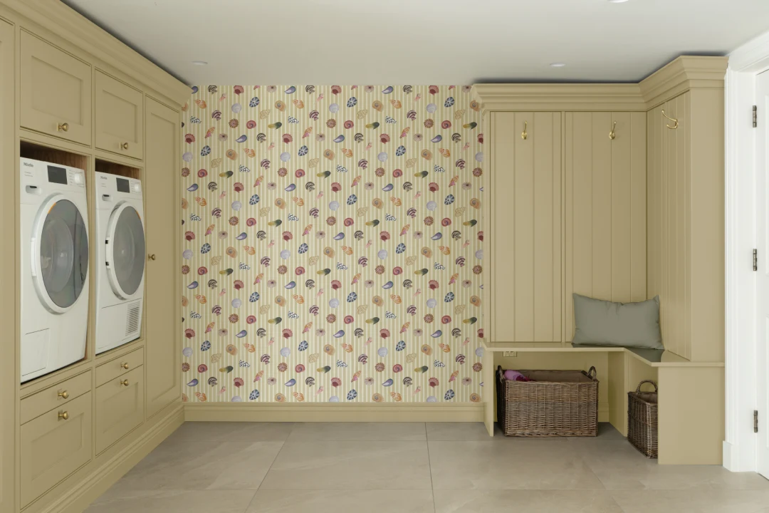 Yellow Nautical Shell Pattern Mural Decor Delight