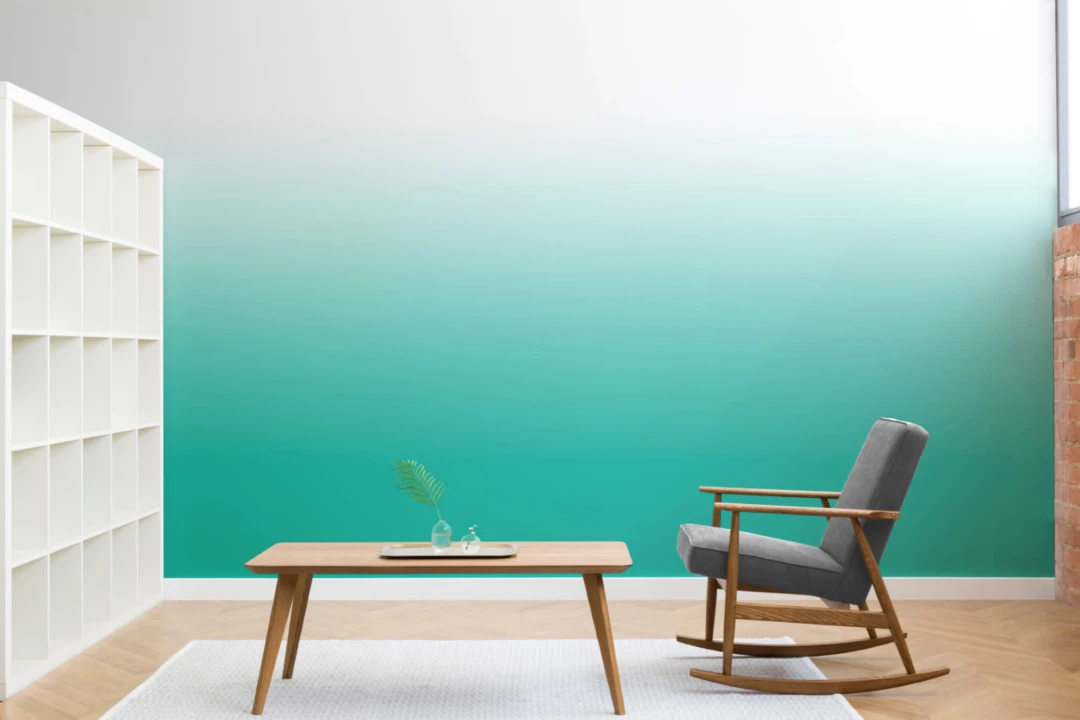 Turquoise Bright Color Ombre Wallpaper Mural