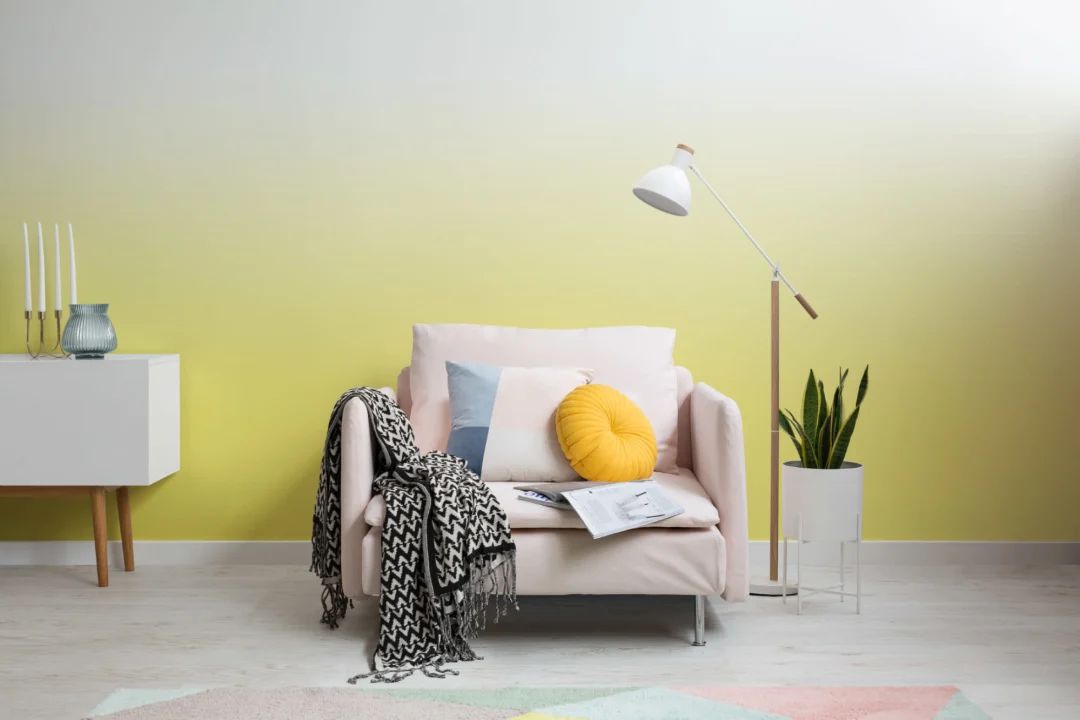 Bright Yellow Ombre Wallpaper Mural