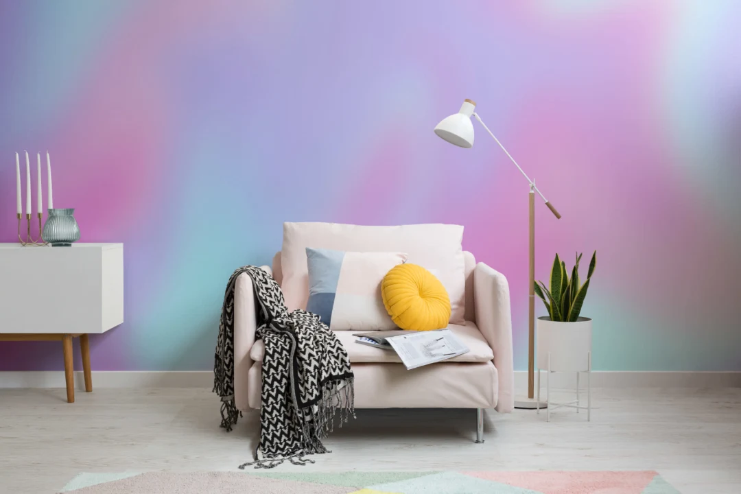 Blue & Pink Bright Gradient Wallpaper Mural