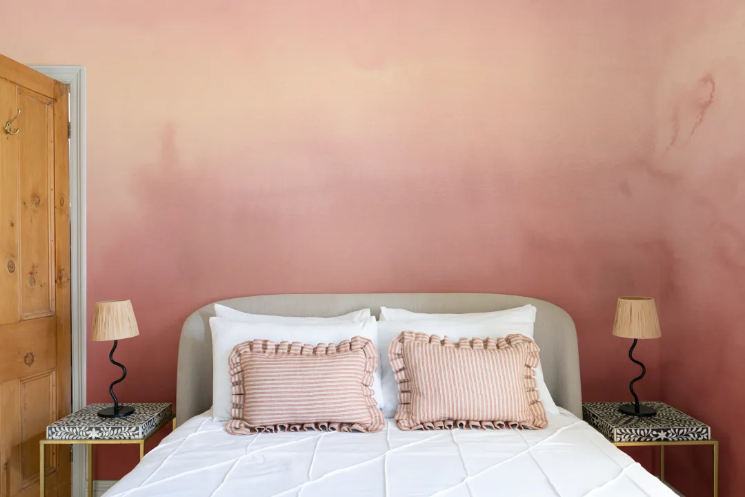 Red and Orange Watercolor Ombre Wallpaper Mural