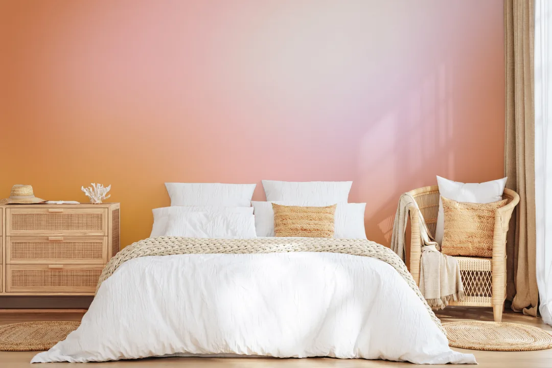 Orange and Pink Ombre Wallpaper Mural