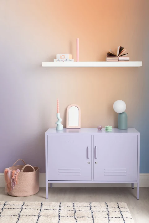 Blue, Orange and Lilac Ombre Wallpaper Mural