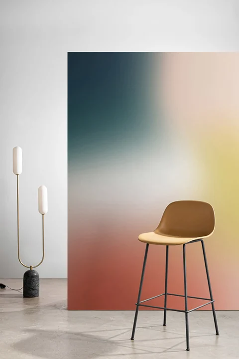 Teal, gul och röd Ombre fototapet