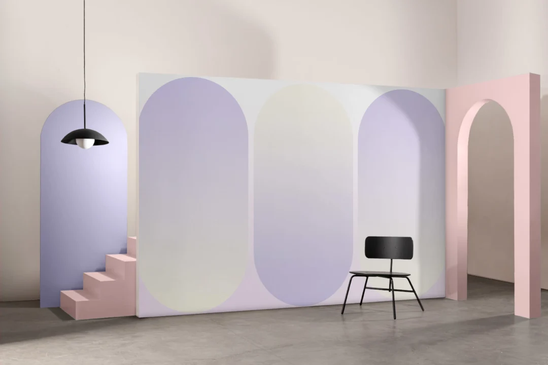 Lila Ombre Futuristisk Pill Shapes fototapet